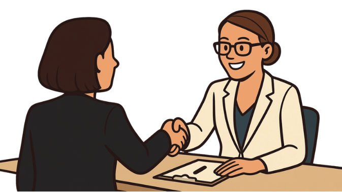 Handshake representing partnership