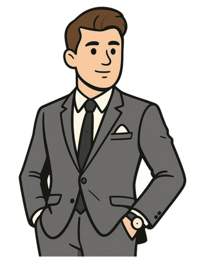 Founder portrait with playful marketing doodles